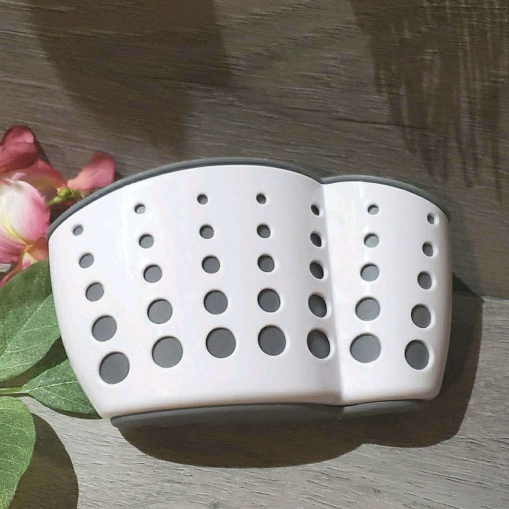 Bathtub shower storage holder white gray